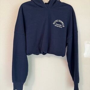 PacSun Pacific Sunwear Bubble
Cropped Long Sleeve Hoodie Navy Sz M